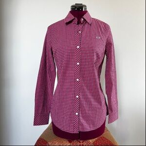Alicetown Gingham Chilmark Classic Magenta Button Down, Sz 00